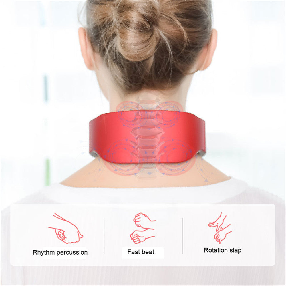 Adjustable Heat Cervical Vertebra Relax Pain Relief Kneading Machine, Smart Electric Neck and Shoulder Pulse Massager
