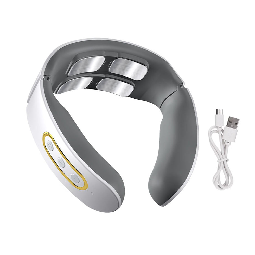 Adjustable Heat Cervical Vertebra Relax Pain Relief Kneading Machine, Smart Electric Neck and Shoulder Pulse Massager