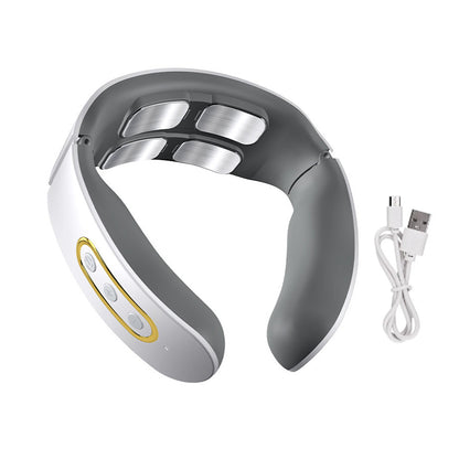Adjustable Heat Cervical Vertebra Relax Pain Relief Kneading Machine, Smart Electric Neck and Shoulder Pulse Massager