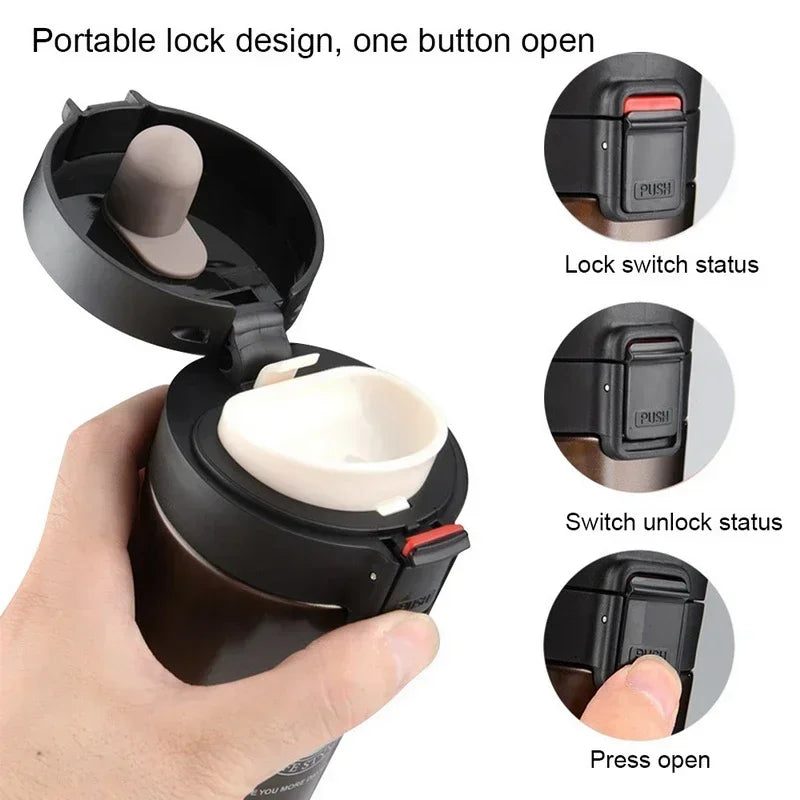 Double Wall Stainless Steel Coffee Cup  Thermal Mug Vacuum Flask Leak Proof Thermos Water Bottle 1
