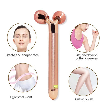 Facial Roller Massager, Electric Beauty Bar, Face Slimming Tool, Vibrating Skin Care Roller, Anti Wrinkle Lifting Device