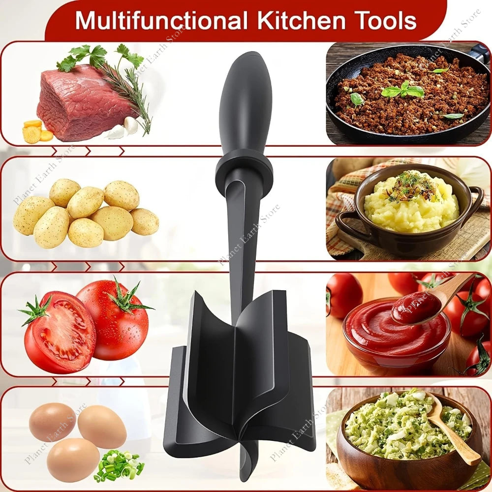 Ground Beef Masher, Kitchen Meat Chopper, Hamburger Chopper, Potato Masher, Multifunctional Mixing Tool