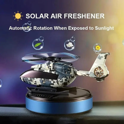 Solar Helicopter Car Air Freshener, Propeller Rotating Perfume Diffuser, Stylish Auto Interior Decoration