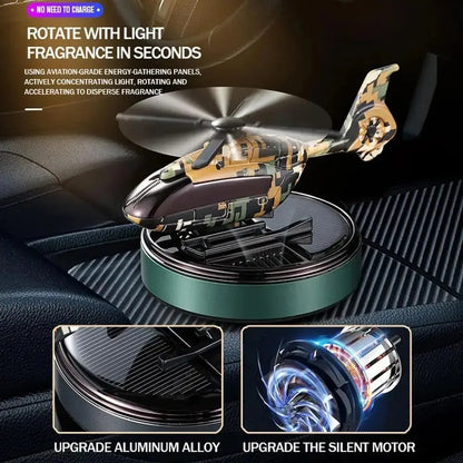 Solar Helicopter Car Air Freshener, Propeller Rotating Perfume Diffuser, Stylish Auto Interior Decoration