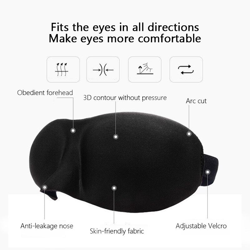 Soft Portable 3D Sleep Mask, Natural Sleeping Eye Mask, Eyeshade Cover Shade Eye Patch for Travel Women Men