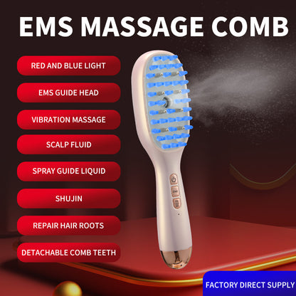 Hair Growth Scalp Massager EMS Red Light Therapy Brush Anti Hair Loss Essential Oil Meridian Comb U 2