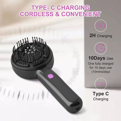 Essential Oil Red Light Scalp Massage Comb, Handheld Electric Head Massager, IPX7 Waterproof Muscle Relaxation Device