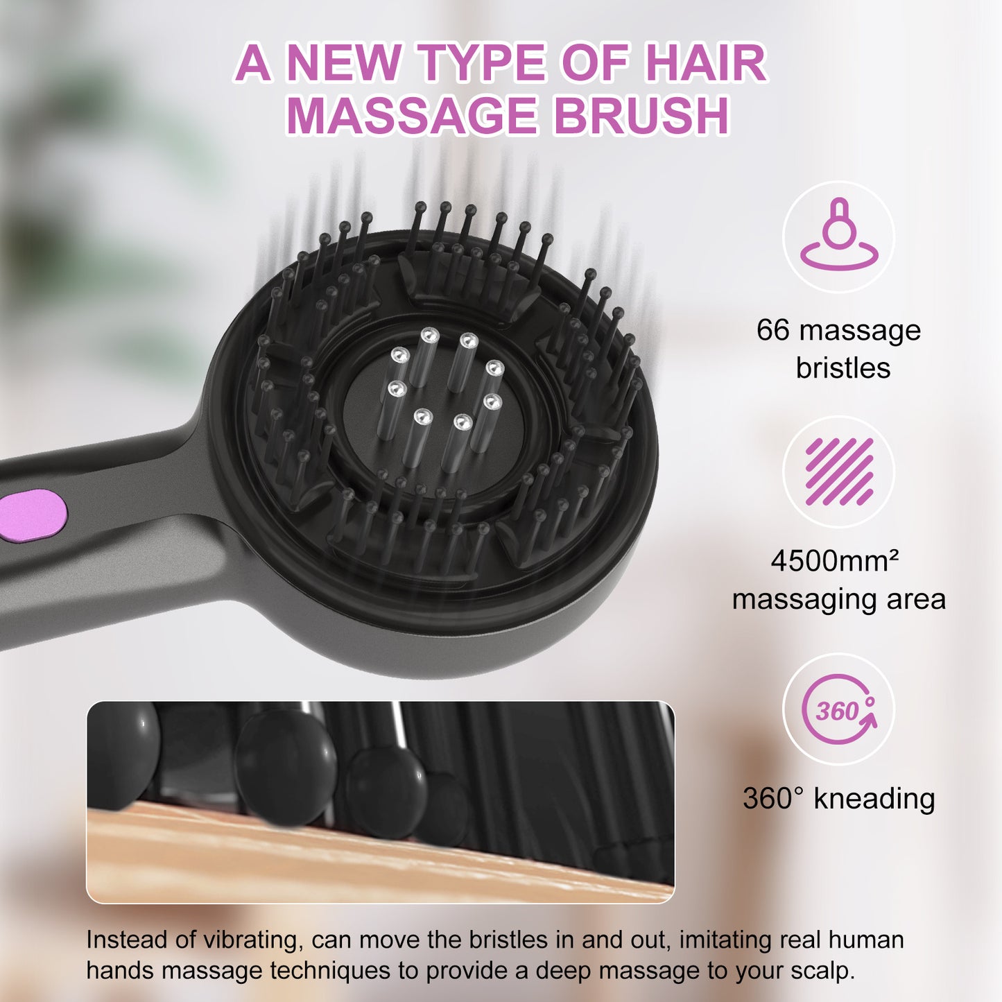 Essential Oil Red Light Scalp Massage Comb Handheld Electric Head Massager IPX7 Waterproof Muscle R 4