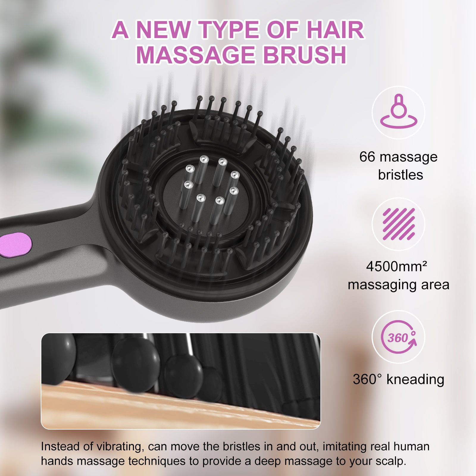 Essential Oil Red Light Scalp Massage Comb Handheld Electric Head Massager IPX7 Waterproof Muscle R 4