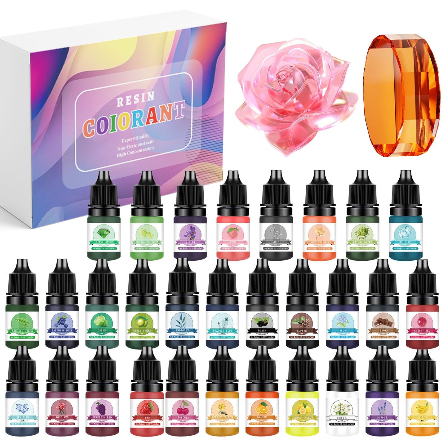Epoxy Resin Pigment Kits, 5ml Liquid Colorant Dye, for DIY Jewelry Making, UV Resin Molds, Art Supplies