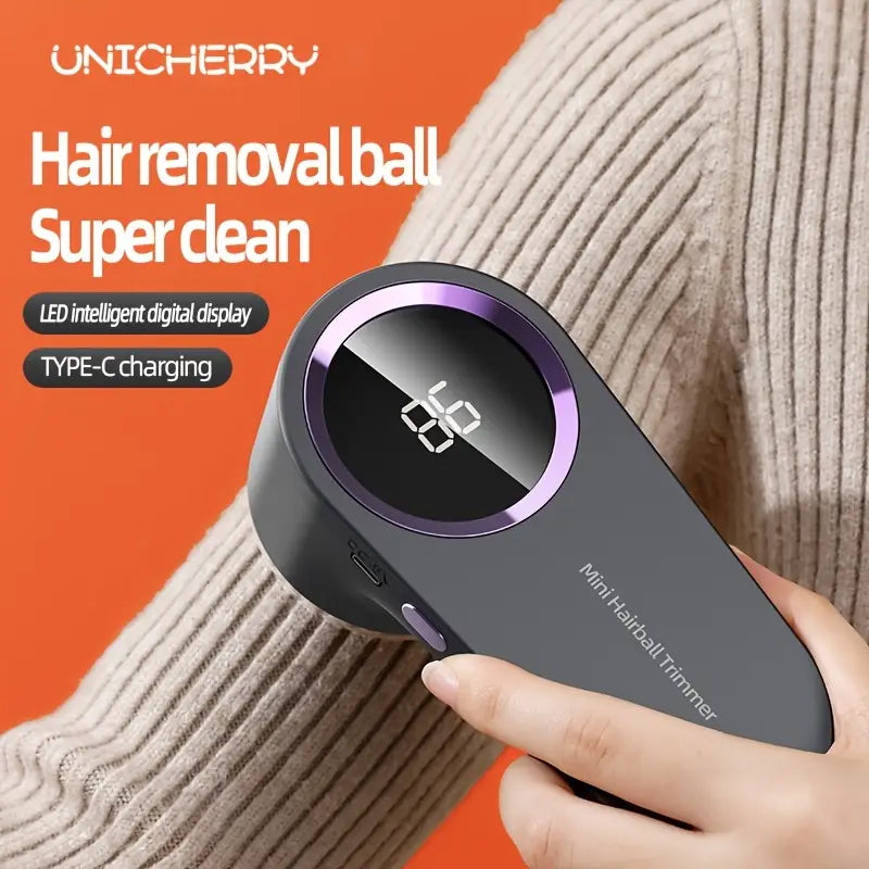 Rechargeable Fabric Shaver, Portable Hair Removal Ball, Clothing Trimmer with Digital Display, Adjustable Modes