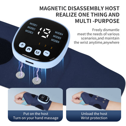 USB Rechargeable Wrist Brace Wrap Cordless Wrist Massager With Heat Warm Pad For Carpal Tunnel Pain 4