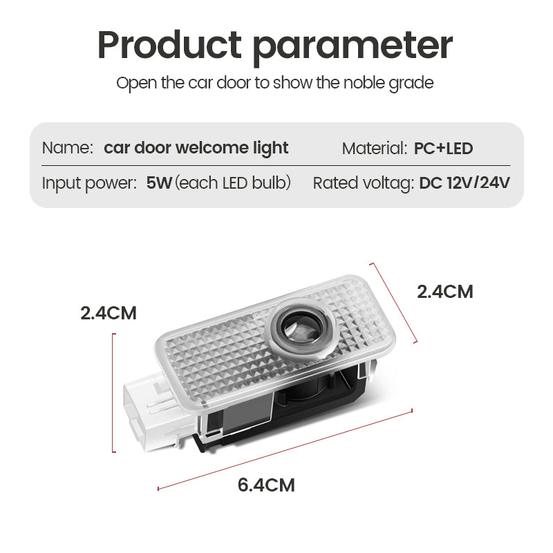 LED Car Door Projector Lights, Welcome Lamps for Audi Sline, Premium Door Light Decoration