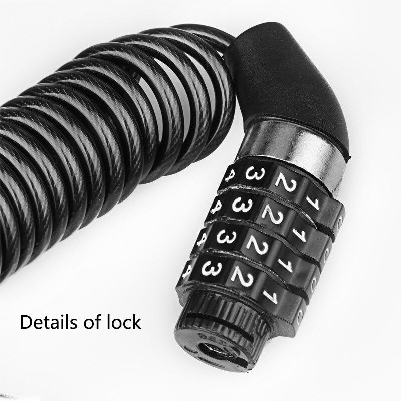 Portable Anti-theft, Universal Motorcycle, Road Bike Bicycle Locks, Electric Cars Security, Password Wire Lock