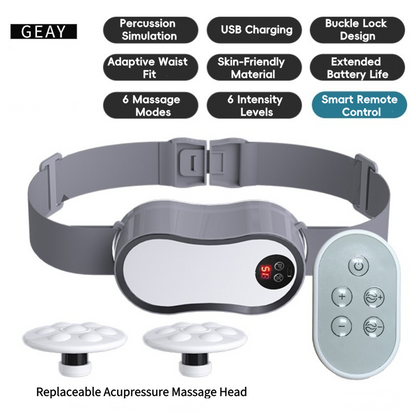 Back Relaxation Massager Electric Lumbar Belt Vibration  Tapping Rechargeable Percussion Therapy Re 6