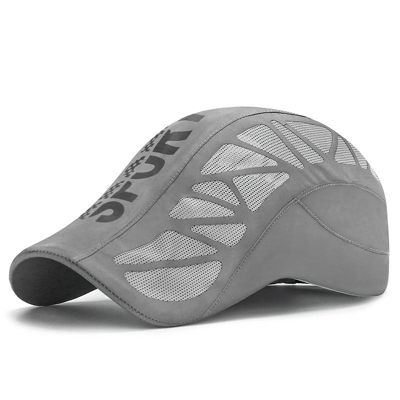 Men's Summer Alphabet Sport Hat, Quick Dry Mesh Shade Cap, Breathable Outdoor Sunscreen Hat