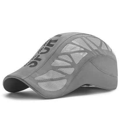 Men's Summer Alphabet Sport Hat, Quick Dry Mesh Shade Cap, Breathable Outdoor Sunscreen Hat