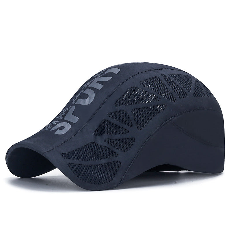Men's Summer Alphabet Sport Hat, Quick Dry Mesh Shade Cap, Breathable Outdoor Sunscreen Hat