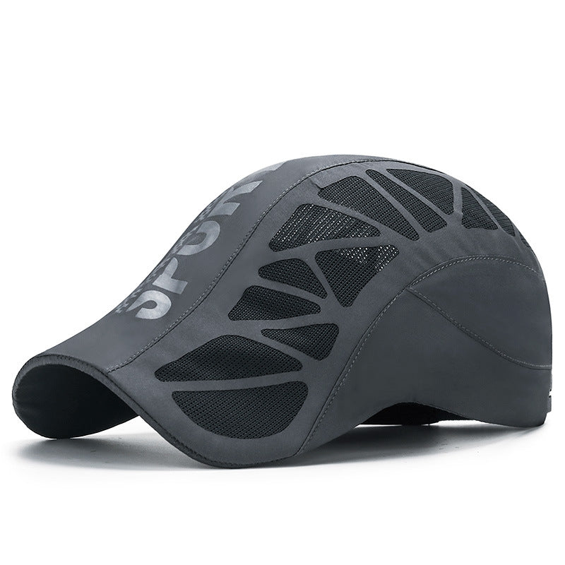 Men's Summer Alphabet Sport Hat, Quick Dry Mesh Shade Cap, Breathable Outdoor Sunscreen Hat