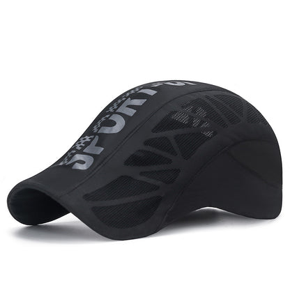 Men's Summer Alphabet Sport Hat, Quick Dry Mesh Shade Cap, Breathable Outdoor Sunscreen Hat
