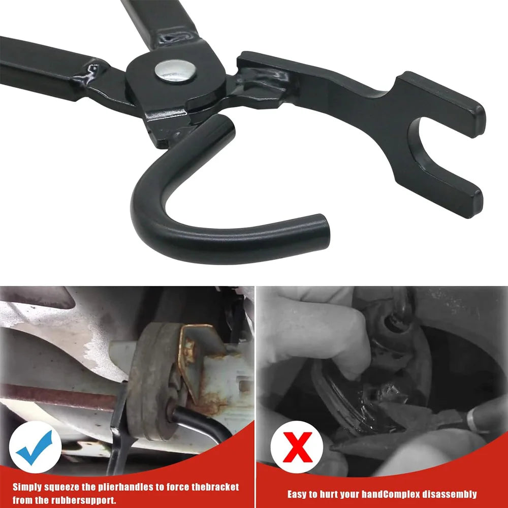 Exhaust Pipe Gasket Removal Plier Car Exhaust Hanger Puller Tool Rubber Pad Pliers Anti Slip Handle 4