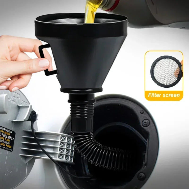 Gasoline Oil Engine Refueling Funnel With Filter Truck Car Motorcycle Filling Strainer Extension Ho 1