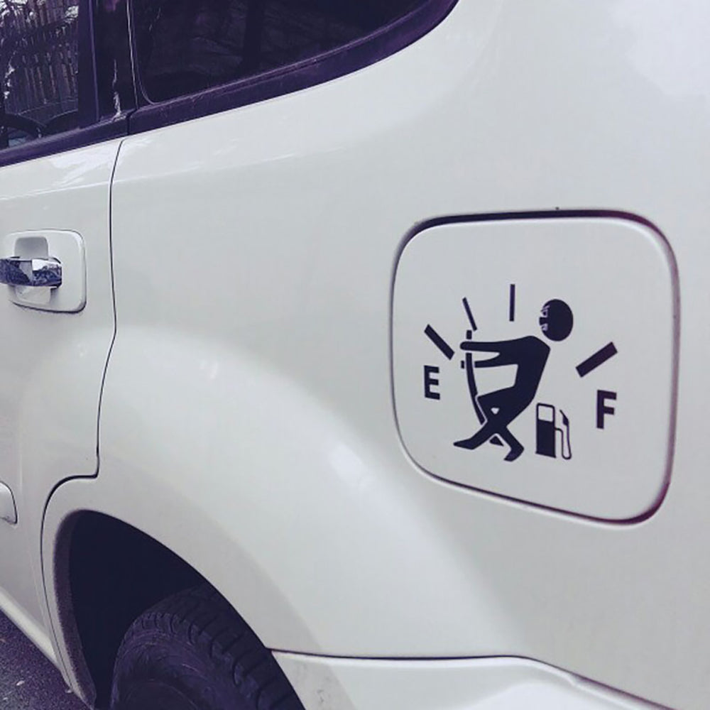 Reflective Vinyl Sticker, Funny Car Fuel Gauge Pointer, Empty Fuel Tank High Gas Decal for Auto Exterior