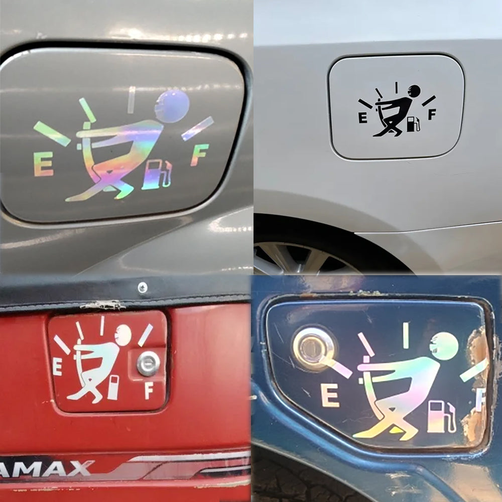 Reflective Vinyl Sticker, Funny Car Fuel Gauge Pointer, Empty Fuel Tank High Gas Decal for Auto Exterior