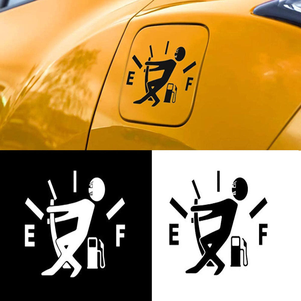 Reflective Vinyl Sticker, Funny Car Fuel Gauge Pointer, Empty Fuel Tank High Gas Decal for Auto Exterior