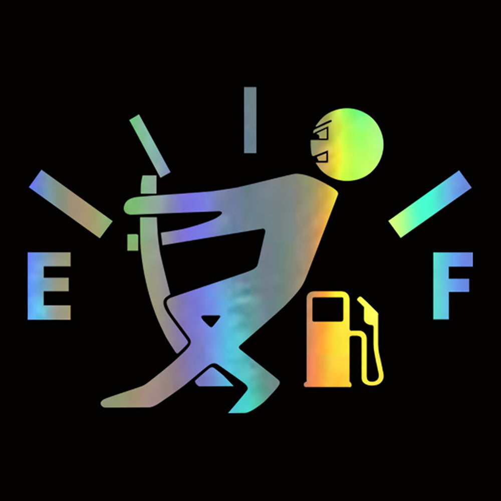 Reflective Vinyl Sticker, Funny Car Fuel Gauge Pointer, Empty Fuel Tank High Gas Decal for Auto Exterior