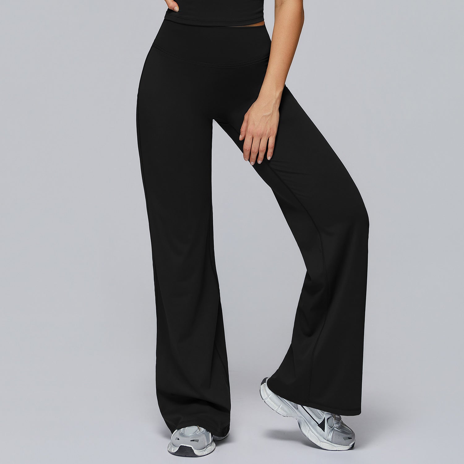 Women's High Waist Flared Leggings, Tummy Control Workout Yoga Pants, Gym Fitness Wide Leg Sport Pants