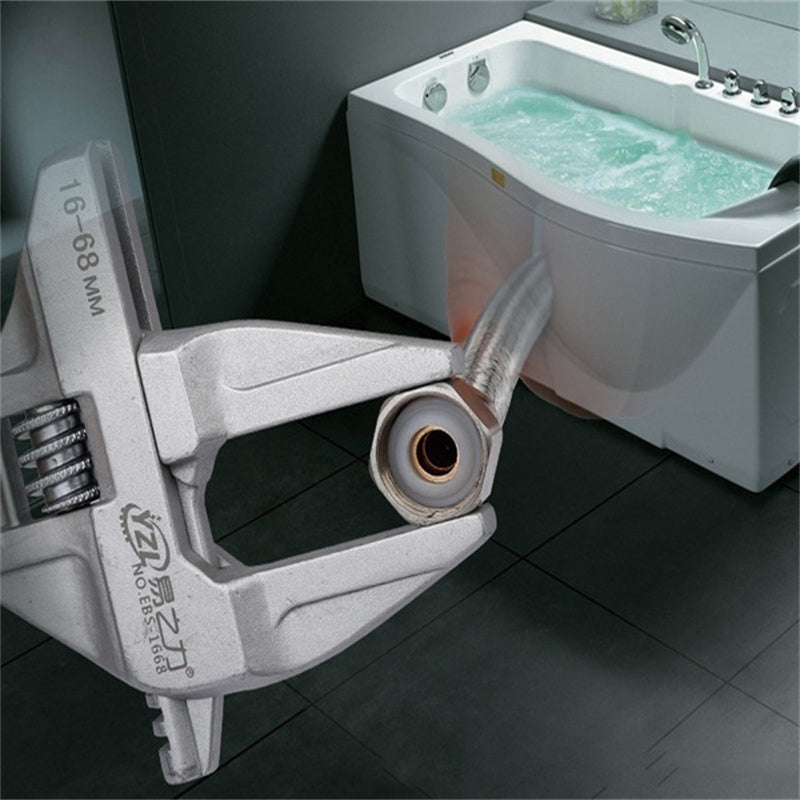 Multifunctional Aluminum Spanner, Mini Adjustable Bathroom Wrench, Strong Clamping Large Open End Tool for Bathroom Repa