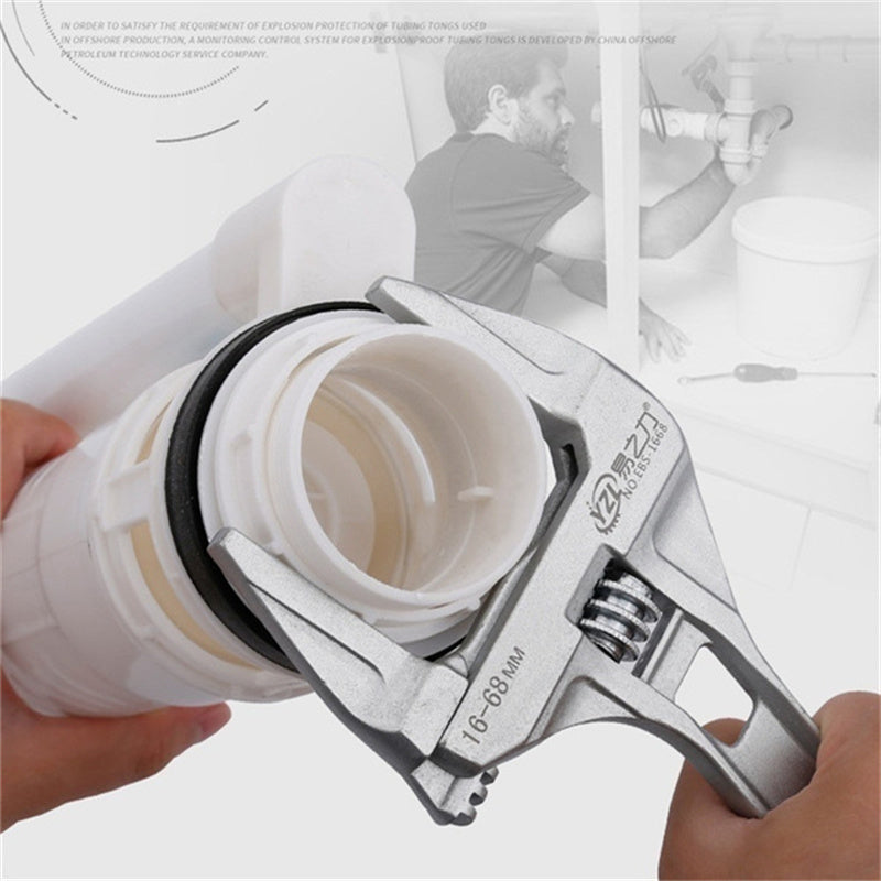 Multifunctional Aluminum Spanner, Mini Adjustable Bathroom Wrench, Strong Clamping Large Open End Tool for Bathroom Repa