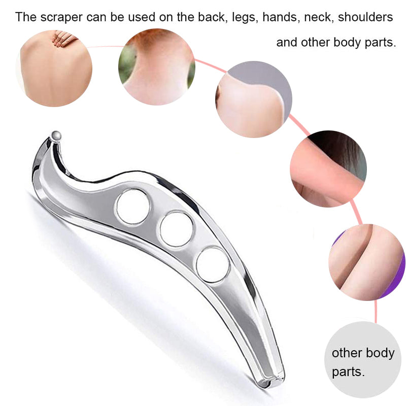 Manual Massage Gua Sha Tool, Stainless Steel Scraping Board, Pain Relief Therapy, Tissue Mobilization