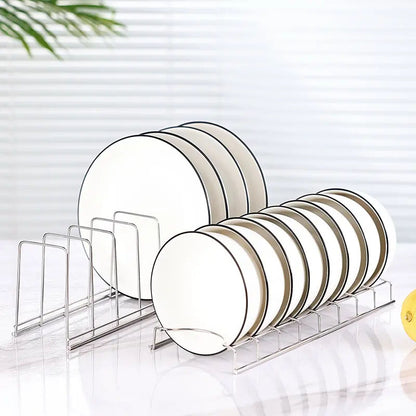 Stainless Steel Dish Holder, Kitchen Bowl Dish Organizer, Household Dish Rack, Pot Lid Rack, Home Dishes Accessories