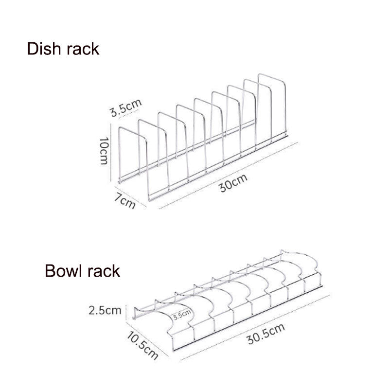 Stainless Steel Dish Holder, Kitchen Bowl Dish Organizer, Household Dish Rack, Pot Lid Rack, Home Dishes Accessories