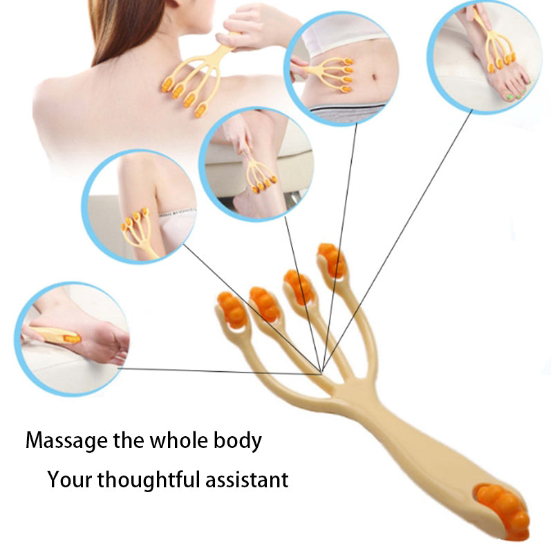 Manual Massage Roller Five Wheel, For Neck Back Waist Leg, Slimming Spa Massage To Release Fascia