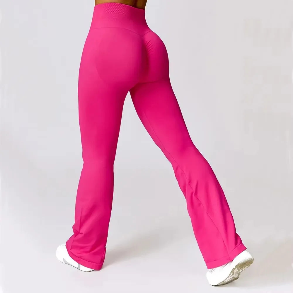 Seamless Flare Leggings, High Waist Yoga Pants, Wide Leg Workout Pants, Women Fitness Flared Trousers