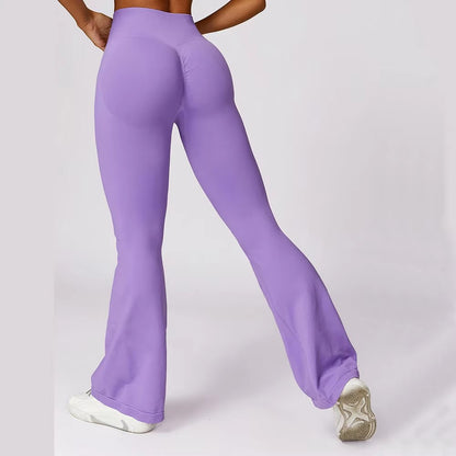 Seamless Flare Leggings, High Waist Yoga Pants, Wide Leg Workout Pants, Women Fitness Flared Trousers