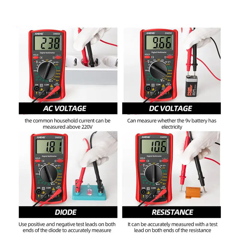 Auto AC DC Voltage Tester Professional Digital Multimeter Current Ammeter Test Probe Professional D 1