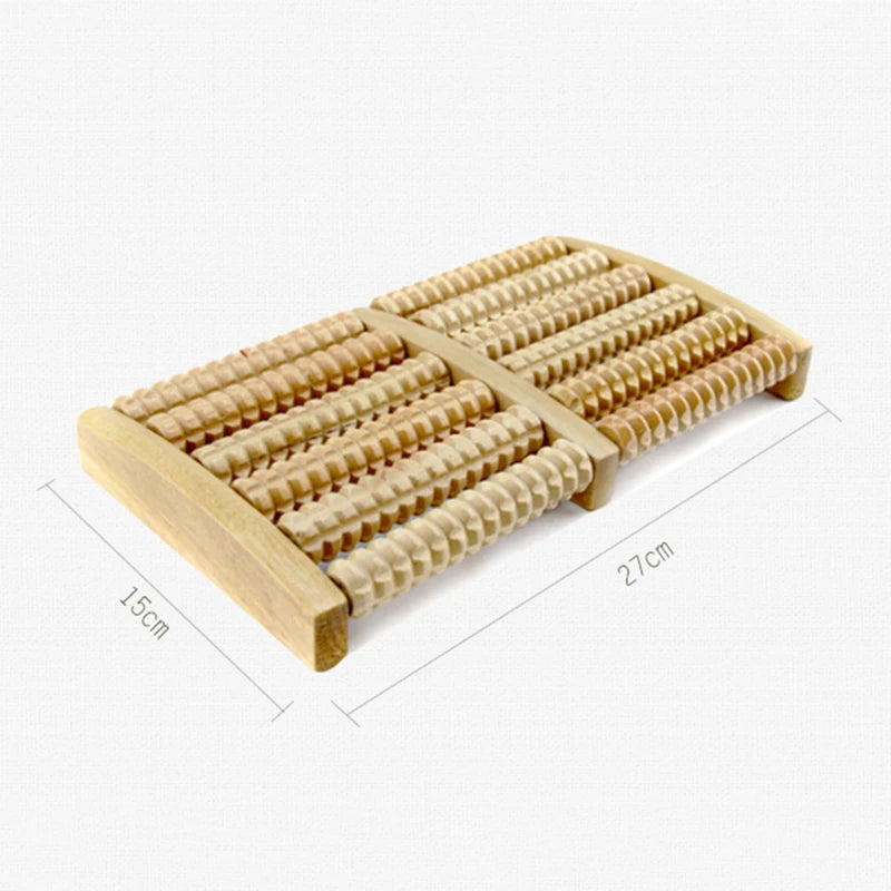 6 Row Wooden Foot Massager, Shiatsu Roller Pain Relief Foot Care Massager, Stress Relief, Health Therapy, Relax Massager