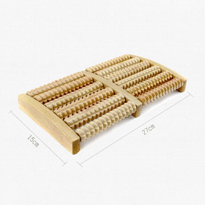 6 Row Wooden Foot Massager, Shiatsu Roller Pain Relief Foot Care Massager, Stress Relief, Health Therapy, Relax Massager