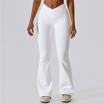 High Waist Flare Leggings, Women Yoga Pants with Wide Leg, Gym Workout Fitness Flared Pant, Latin Dance Trousers