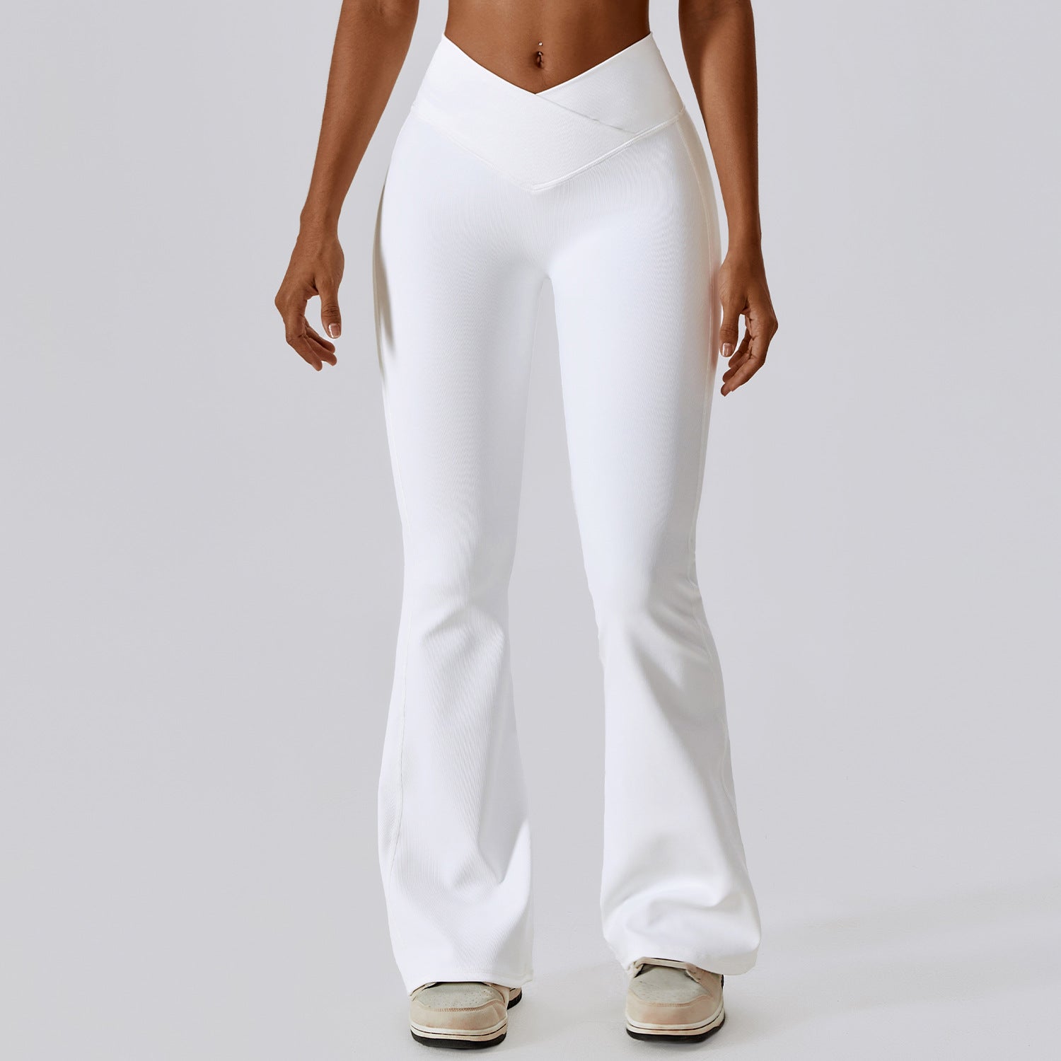 High Waist Flare Leggings, Women Yoga Pants with Wide Leg, Gym Workout Fitness Flared Pant, Latin Dance Trousers