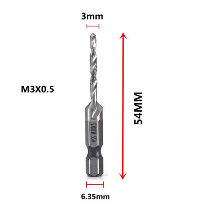 Titanium Plated HSS Hex Shank Screw Tap Drill Bits  Metric M3M10 10