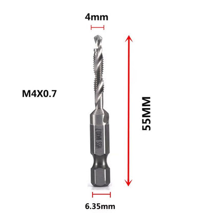 Titanium Plated HSS Hex Shank Screw Tap Drill Bits  Metric M3M10 11