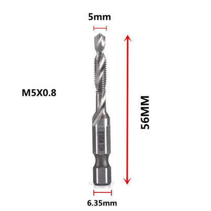 Titanium Plated HSS Hex Shank Screw Tap Drill Bits  Metric M3M10 12