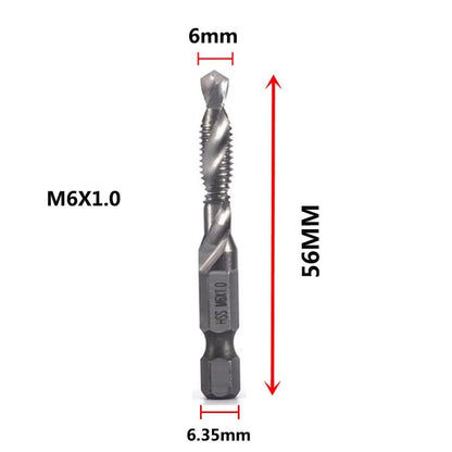 Titanium Plated HSS Hex Shank Screw Tap Drill Bits  Metric M3M10 13