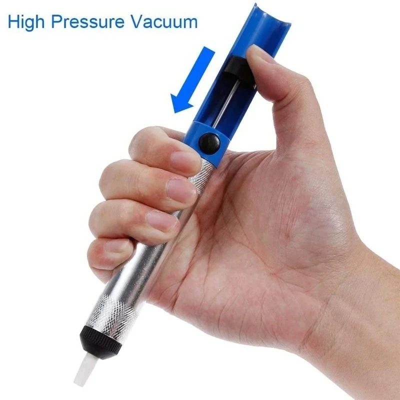 Blue Aluminum Desoldering Pump Suction Tin Sucker Pen Vacuum Soldering Tool