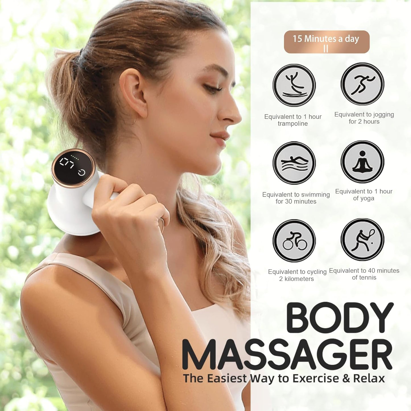 Electric Massager, 8 Massage Heads, Tummy Legs Hips, Shape Body, Relax Body, Relieve Stress
